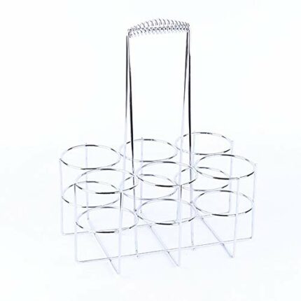 ZYZMH 6 Bottle Freestanding Countertop Wine Rack Portable Stainless Steel Wine Storage Holder For Home Bar Display