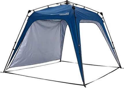 Lumaland Pop Up Gazebo 2.5m x 2.5m with 1 sidewall | Waterproof with UV protection, garden event shelter, festival party tent incl. bag and pegs