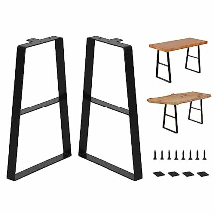 Rioychan 22 Inch Tall Metal Table Legs,Trapezoid Coffee Table Legs, Industrial Metal Desk Legs Set of 2 Mid Century Home DIY Projects Furniture L