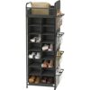 Simple Houseware Shoe Stand Tower Rack w/side hanging bag 20-Pair, Grey