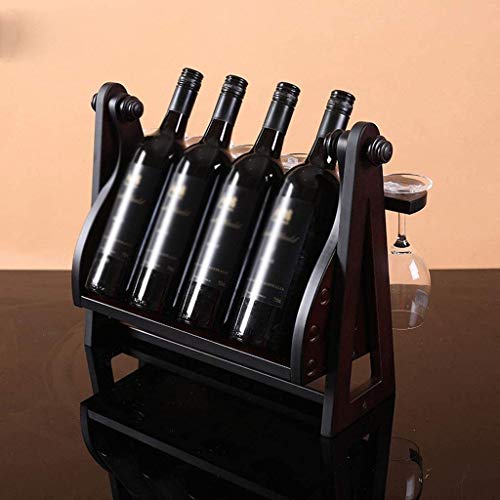 CZDYUF Solid Wood Wine Rack, Creative European Style Wine Rack Wooden Wine Glass Stemware Rack