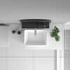 Albriya R8080BK-1 Large Round Black Metal Mirror 32 inch with Floating Shelf - Large Wall Mounted Circle Mirror Matte Black Frame - for Bathroom,