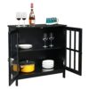DSHGDJF Wood Kitchen Accent Buffet Sideboard Entryway Serving Storage Cabinet with Doors 80x36x80cm Disassembly