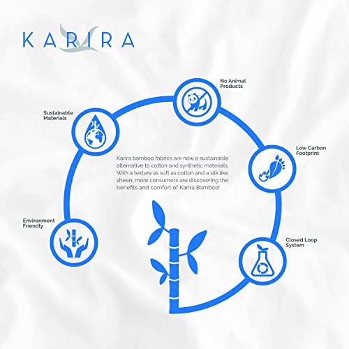 KARIRA Luxury Bamboo Bed Sheet Set | Luxuriously Soft, Breathable and Sustainably Manufactured | 4 Piece 18" Pocket 400TC 100% Viscose from Bambo