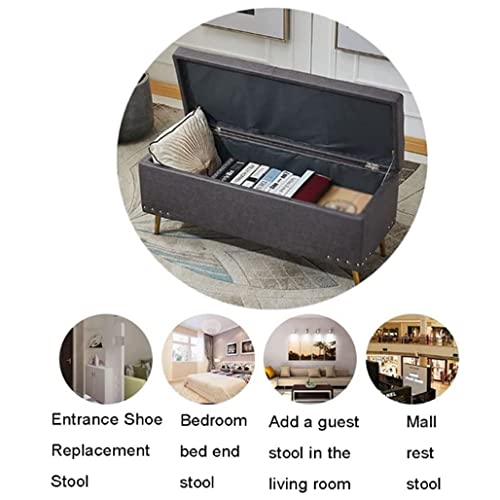 Light Luxury Sofa Stool Storage Stool Technology Cloth Metal Leg Clothing Store Shoe Changing Stool European Style Simple Bench Bed End Stool Hou