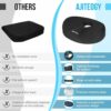 Ajiteogy Memory Foam Seat Cushions,Innovative Hemorrhoid and Tailbone Pain Relief Cushion with Scientific Backhole Design,Non-Slip Memory Foam Bu