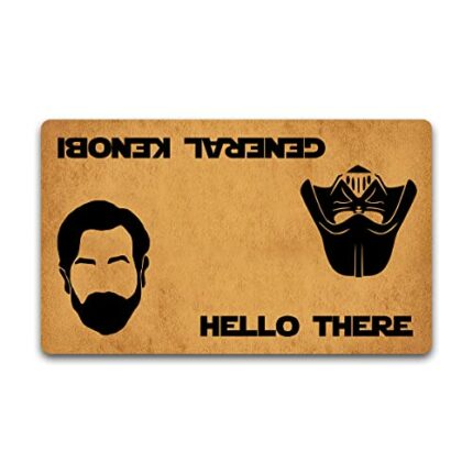 Funny Star Hello There General of Kenobi Lover Wars Home Decor Welcome Mat with Rubber Backing Doormat Entrance Floor Mat Non-Slip Entryway Rug E