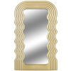 Z PLINRISE Aesthetic Wave Pattern Irregular Frame Mirror, Decorative Desk Wall Mirror for Living Room Bedroom Hallway Home Decor Birthday House W