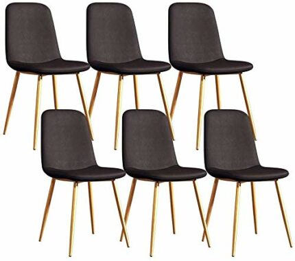 Modern Kitchen Dining Room Chairs Modern Dining Chairs Set Of 6 Kitchen Chair Lounge Barstool With Metal Legs PU Leather Seat And Backrests For L