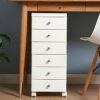 BAKAJI Low Space Saving Chest with 6 Drawers Storage Shelves, White Polypropylene Trolley with 4 Wheels and Sturdy Structure, Multipurpose Organi