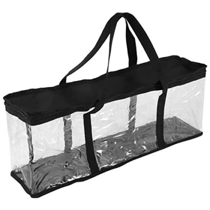 Hacbop Large Clear Holds DVD CD Storage Holder Easy Zip Closure Carry Bag Organizer, Black