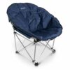 Navaris Folding Moon Chair - Foldable Round Padded Seat for Adults or Kids - Perfect for Garden, Camping, Travel, Occasional Use - Size S, Light