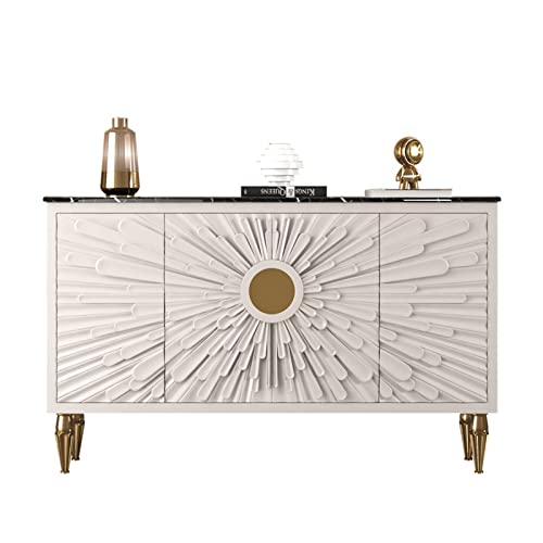 LUKEO Cabinet Minimalist Villa Decoration Locker Solid Wood Wine Cabinet Nordic Marble Side Cabinet