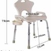Bath Stools,Bath Chair Shower Stool Bath Seat with Armrests with Backrest Adjustable Height Portable Lightweight Aluminum Non-Slip Handicapped Pr