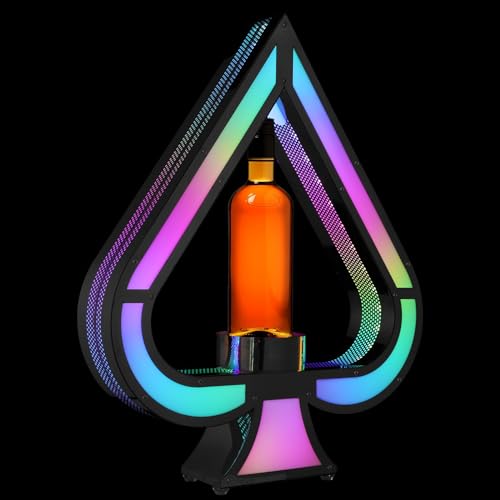 DIMEGON Glow Bar Wine Bottle Display, Ace of Spades Bottle Presenter with Multiple Lighting Modes & Remote Control, Glowing Champagne Display Sta