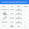 Covlongyu Awning Attachment Set, M5 Heavy Duty Sun Shade Sail Stainless Steel Hardware Kit Rectangle Triangle and Square, Sunshade Hook, Garden/O