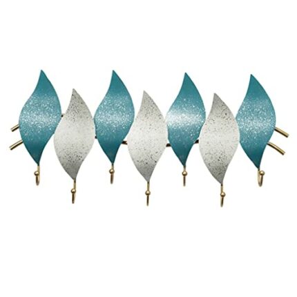 N/A Creative Hook Wrought Iron Door Wall Decoration Porch Coat Rack Hanging Bathroom Free Punching Rack (Color : White-style, Size : 7 3/8)