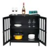 DSHGDJF Wood Kitchen Accent Buffet Sideboard Entryway Serving Storage Cabinet with Doors 80x36x80cm Disassembly