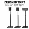 Sanus WSSA2-B2 Height Adjustable Wireless Speaker Stand in Pair for SONOS ONE PLAY: 1 and PLAY: 3 - Black