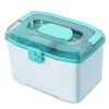 Bershaker Medicine Box,Family First Aid Box,Storage Box,Portable Medicine Cabinet,2 Layers with A Mini Pill Box,Multifunctional Plastic Storage C