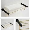 HIGOH Towel Racks,Bathroom Towel Rack Wall Mounted Towel Holder,Bath Hardware Solid Brass Towel Rack,Towel Bar,Towel Holder,Nail Punched Bathroom