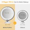 BEAUTURAL Makeup Mirror, 10X Magnifying Lighted Vanity Daylight White LED, Portable Illuminated Bathroom Mirror, 360 Degree Swivel Rotation and L