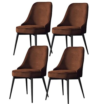 Kitchen Dining Room Furniture Chairs Dining Chairs Set Of 4 Kitchen Living Room Chairs with Metal Legs Velvet Seat and Backrests for Office Loung