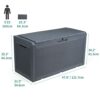 YITAHOME 380L Garden Storage Box, Large Waterproof Outdoor Storage Box with Lid, Lockable Patio Deck Boxes for Garden Tools Pillows Pool Supplies