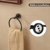 BigBig Home Bronze Towel Holder, Bathroom Towel Ring Oil Rubbed, Bath Hand Towel Rack Hanger Wall Mounted Rustic Farmhouse