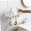 N/A Towel rack - Towel Bar Single Rod Towel Rack with Hook Wall Mount Bathroom Towel Holder
