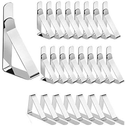 DDUP Table cloth clips 24 Pcs Tablecloth Clips - Heavy Duty Picnic Table Clips, Stainless Steel Table Cloth Cover Clamps, Table Cloth Holders Ide