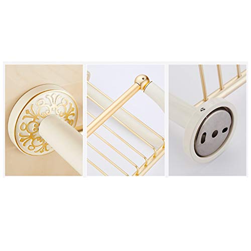 N/A Aluminum Double Layer Towel Bar, Wall Mount Bathroom Storage and Towel Bar, Bathroom Shelves, Towel Holders, Bath Towel Rack