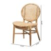 Baxton Studio Dining Chair, Rattan, Natural Brown