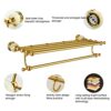 HIGOH Towel Racks,Bathroom Towel Rack Wall Mounted Towel Holder,European Style Bathroom Towel Rack,Stainless Steel Bathroom Rack,Bathroom Jade Ba