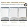 Dradaomull Makeup Vanity with Lights, Modern Vanity Desk with Chair, 4 Large Drawers Dresser with Sliding Mirror, 3 Lighting Modes and Brightness