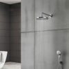 Fixed Shower Head, High-Pressure 8 inch Shower Head, Round Luxury Modern Chrome Look, Silicone Nozzles, Adjustable Shower Head Round with Swivel