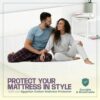 100% Egyptian Cotton Mattress Protector - Hotel Quality Quilted Cover Extra Deep 30cm Skirt - Anti-Allergy Bed Fitted Topper - Breathable Mattres