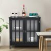 DSHGDJF Wood Kitchen Accent Buffet Sideboard Entryway Serving Storage Cabinet with Doors 80x36x80cm Disassembly