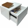 WANLIAN Floating Bedside Table with 2 Drawer Floating Shelves Side Table, air Wall Mounted Bedside Table (1psc, White) (White)