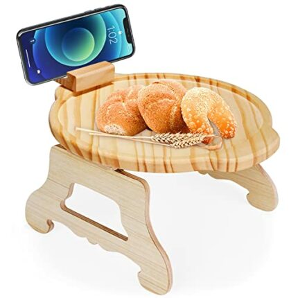 Sofa Arm Tray Table, Sofa Armrest Clip-On Table, Sofa Armrest Clip Tray, Side Table, Couch Armrest Tray, Couch Arm Clip Table, Wooden Foldable wi