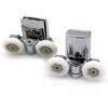 YUANQIAN Stainless Steel 23mm Shower Door Twin Rollers Runners – Set of 4-Top & Bottom