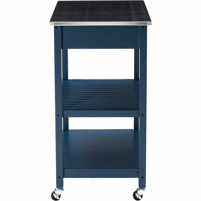 JJZXD Kitchen Cart With Stainless Steel Top, Rolling Cart