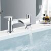 [Bath Tap] Hapilife Bathroom Waterfall Monobloc Bath Filler Mixer Tap Chrome Double Lever Tub Tap