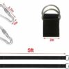 CACTIYE Set of 2 Hammock Straps2 Tree Swing Straps Hanging Kit， Perfect for Hammock Hanging Kit Straps，5ft Extra Long Straps Strap with Safer Loc