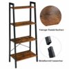 IBUYKE Ladder Shelf, Bookshelf, 4-Tier Storage Organiser Shelves, Shelving Unit, Plant Stand, Living Room Bookcases, Industrial Bookshelf, for Be