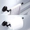 Black Short Towel Bar Brass Roll Holder Towel Rack Bronze Kitchen Wall-Mounted Hardware Pendant Towel Shelf for Bathroom Kitchen Toilet