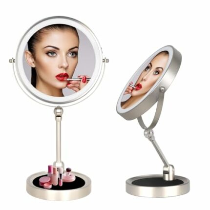 AIKELIN 8" Lighted Makeup Mirror with Magnification