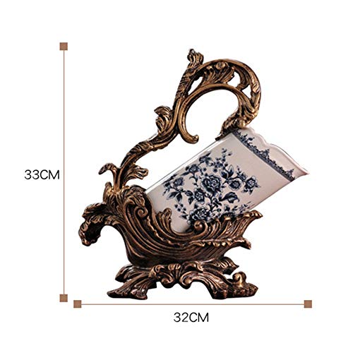 PIBM Stylish Simplicity Creative Retro Bronze Resin Hand-Painted Ceramic Wine Rack Home Desktop Decoration Bar Porch Restaurant Decorations Porta