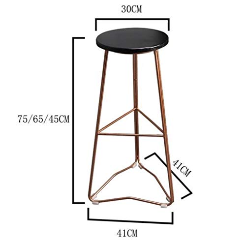 LUKEO Nordic light luxury bar chair simple net red bar stool front desk cafe restaurant leisure back high stool (Size : L)