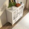 N/A Rolling Kitchen Trolley Island Cart Wood Top Storage Cabinet Utility With/Drawers For Living Room